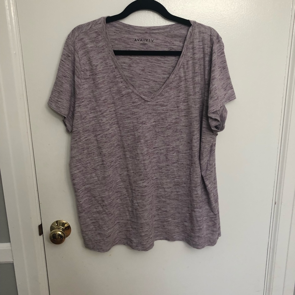Ava and Vic purple heathered T-shirt
